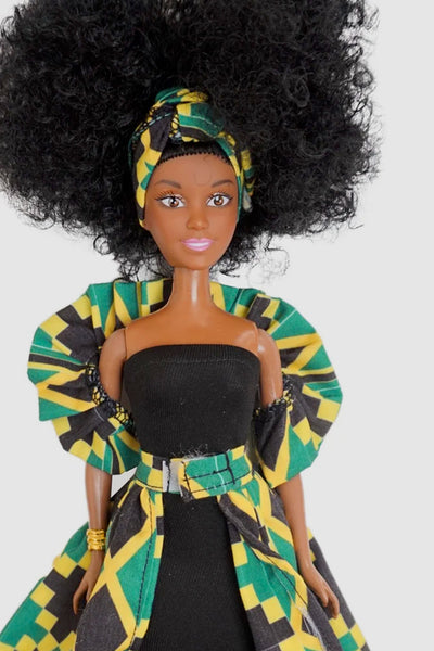 Black African Doll Nana Maroon